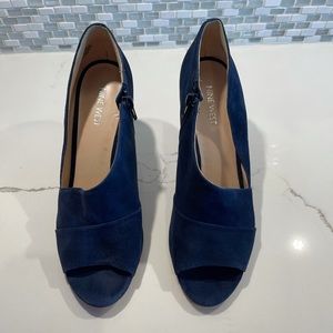 Nine West Suede Peep Toe Heels